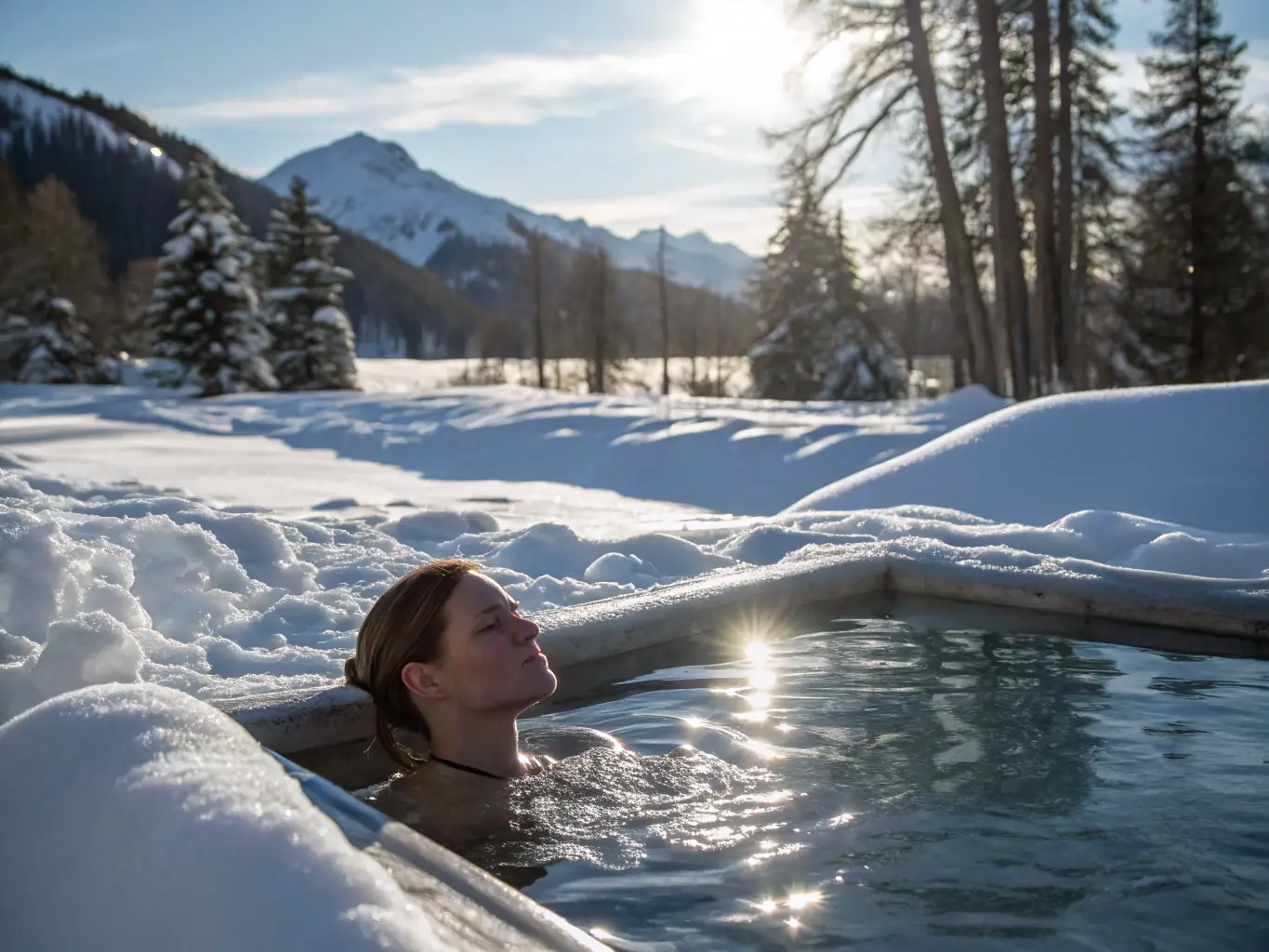 A runner breathing deeply in a cold environment, visible vapor, healthy glow, minimalist design, steel blue color scheme.